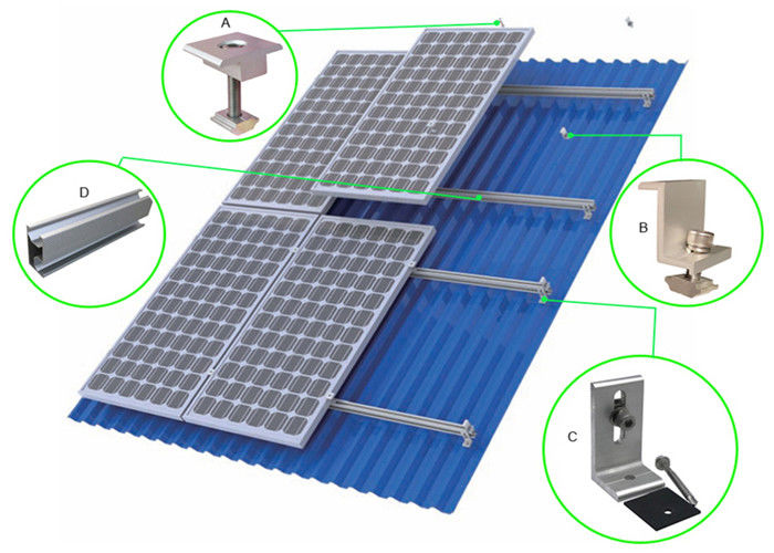 HDG Solar Panel Roof Mounting Systems Customized Color Stainless Steel ...